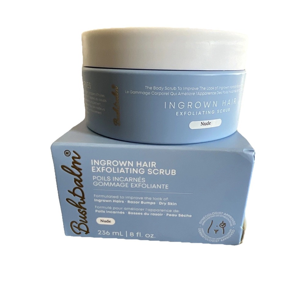 NEW - Bushbalm BUSH BALM‎ Ingrown Hair  NUDE Exfoliating Scrub - 8 fl oz / 236mL